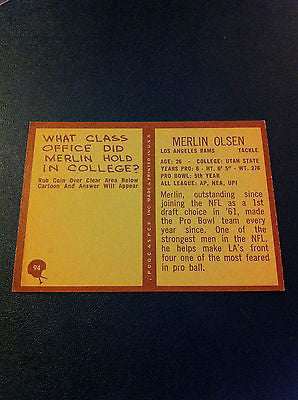 : 1967 PHILADELPHIA #94 MERLIN OLSEN GOOD+ LA RAMS HOF :  Everything Else